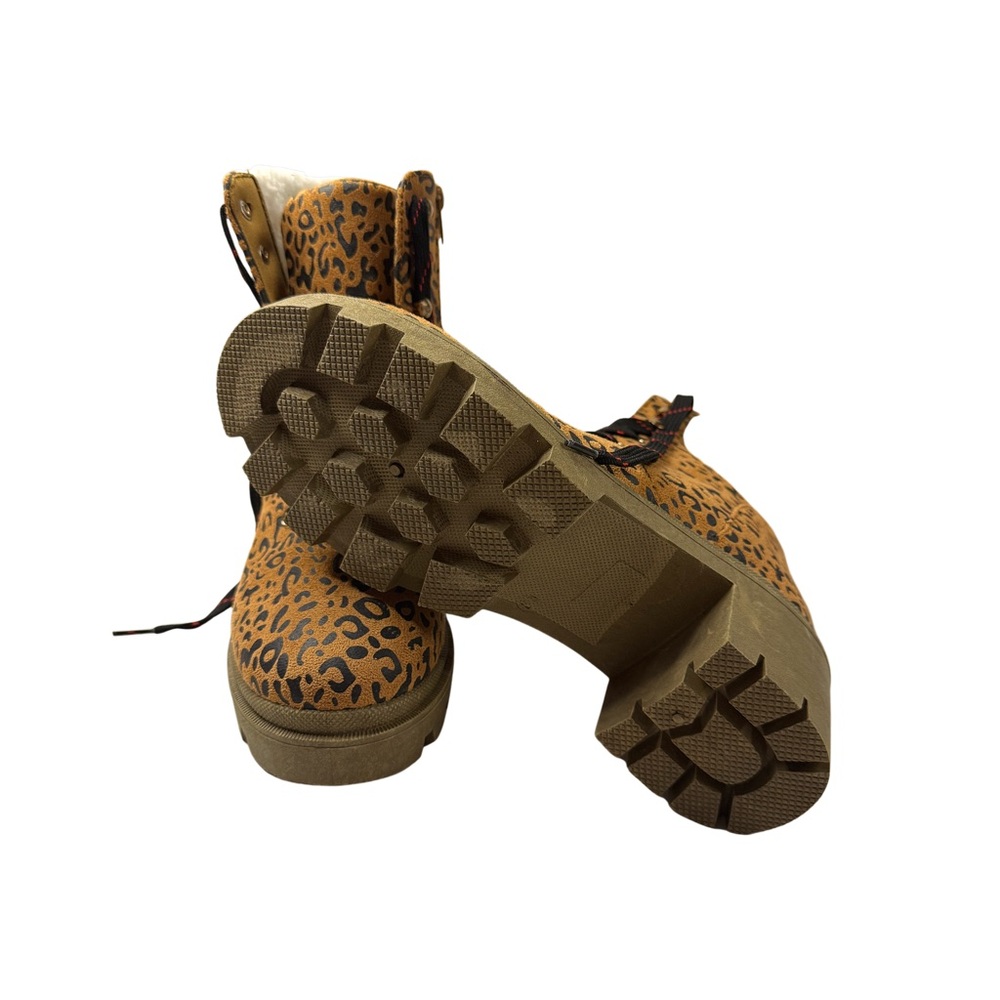 Olivia Miller Leopard Print Women's Boots with Faux Fur Lining - Picture 6 of 9